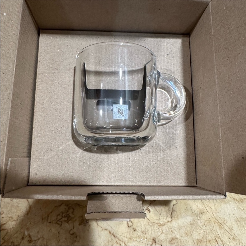 NWT Nespresso Glass Espresso Cup and Saucer